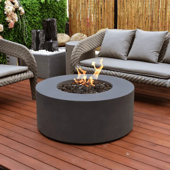 Concrete Fire Table with Stones